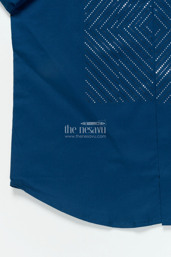 Boys Occasion Wear Shirt with Stylish Foil Print for Parties and Events