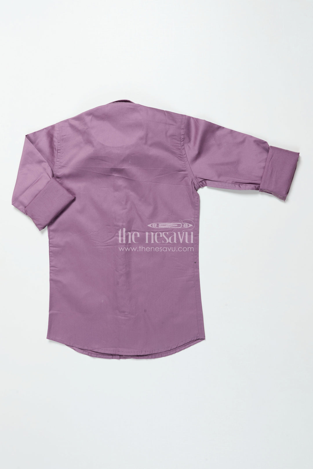 Boys Peach Cotton Blend Shirt with Foil Print Stylish Festive Wear