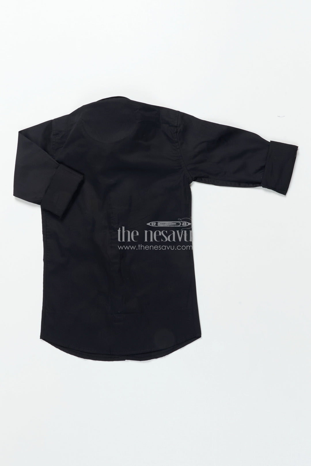 Boys Black Shirt with Foil Detailing Party-Ready Designer Wear