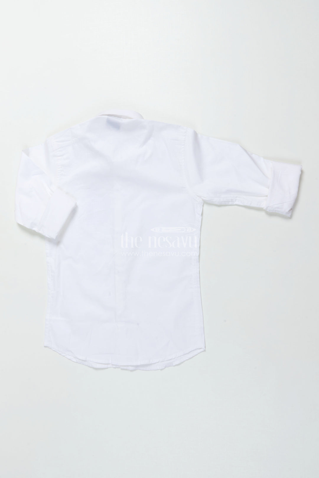 Boys White Cotton Shirt with Multicolor Wolf Face Print Trendy Smart Casual