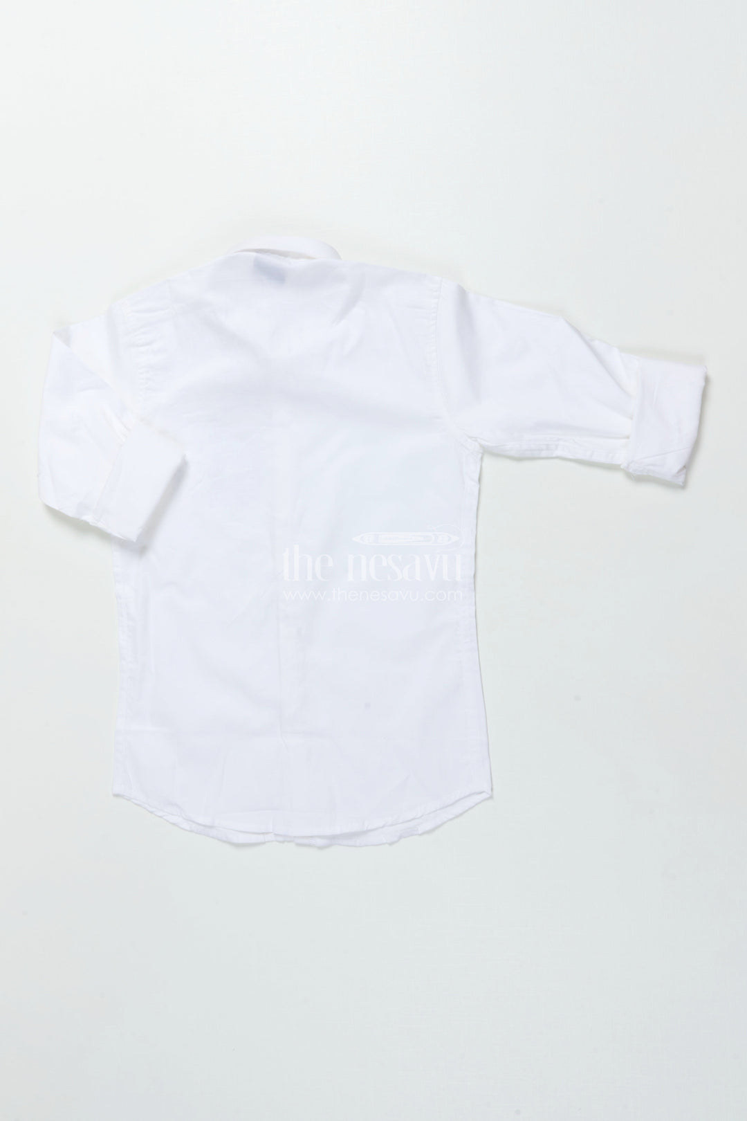 Boys White Cotton Shirt with Multicolor Wolf Face Print Trendy Smart Casual