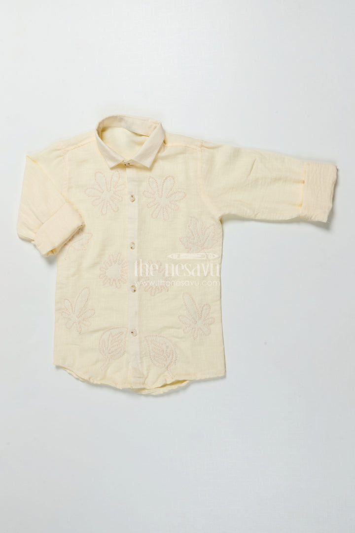 Boys Embroidered Cotton Shirt for Ethnic Day and Casual Festive Wear