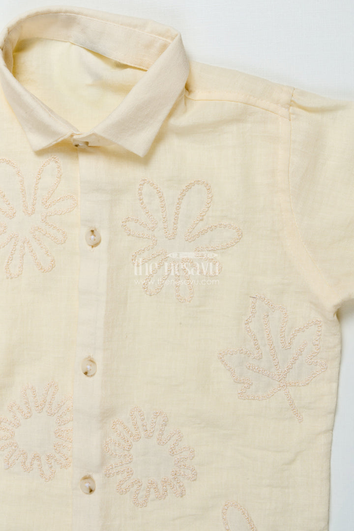 Boys Embroidered Cotton Shirt for Ethnic Day and Casual Festive Wear