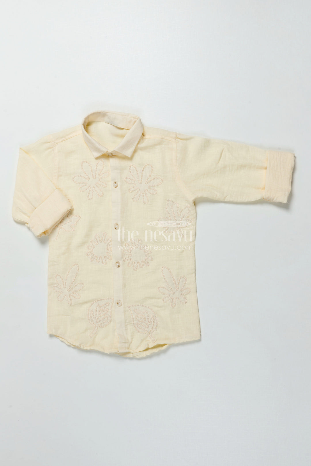 Boys Embroidered Cotton Shirt for Ethnic Day and Casual Festive Wear