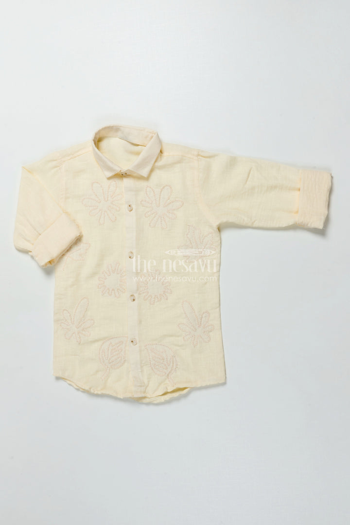 Boys Embroidered Cotton Shirt for Ethnic Day and Casual Festive Wear
