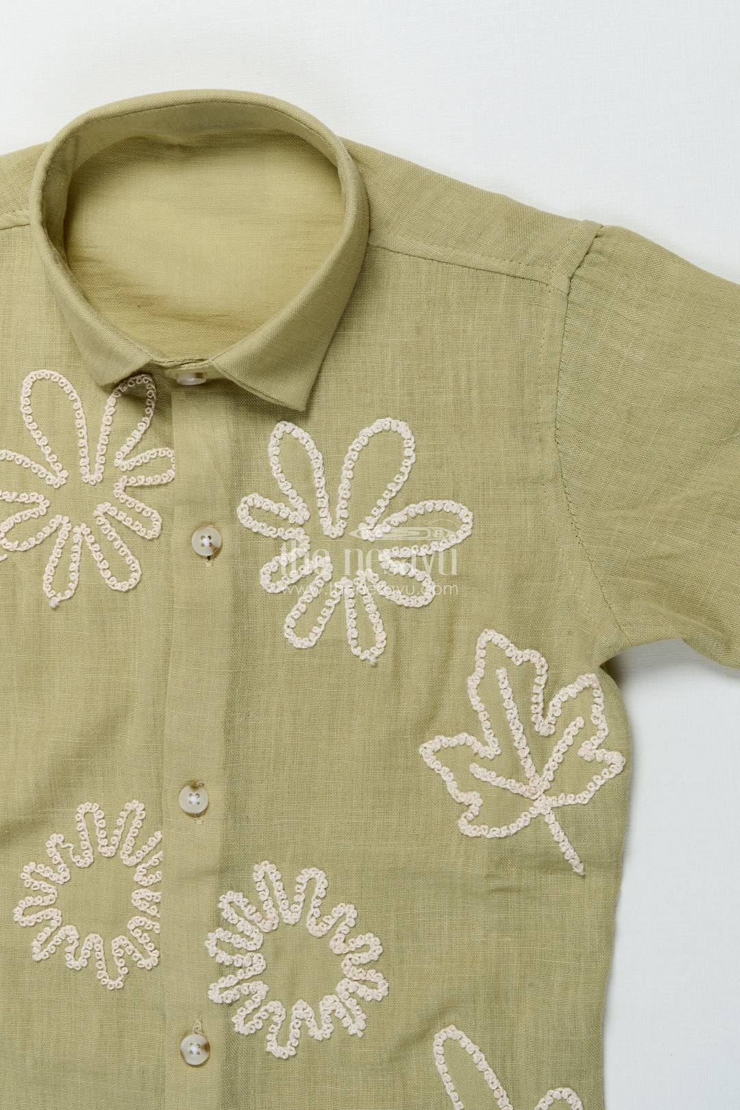 Boys Festive Cotton Shirt with Embroidery for School Events and Family Gatherings