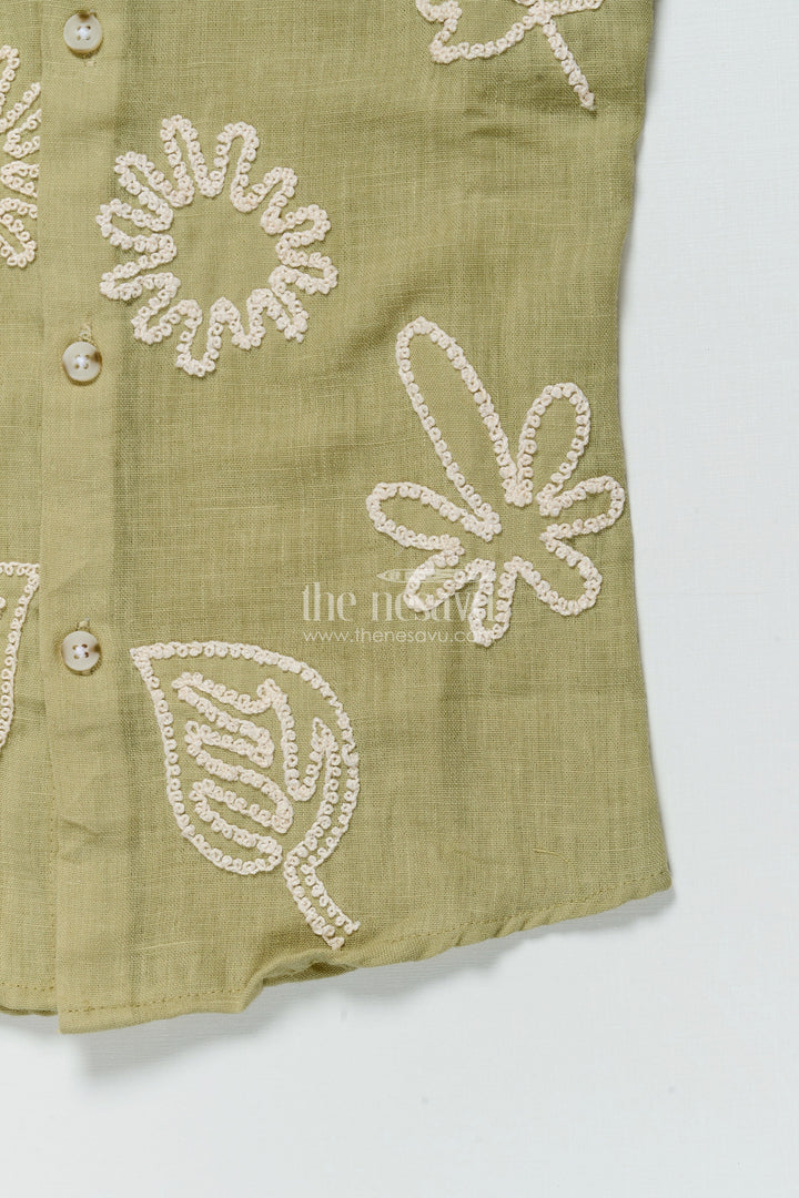 Boys Festive Cotton Shirt with Embroidery for School Events and Family Gatherings
