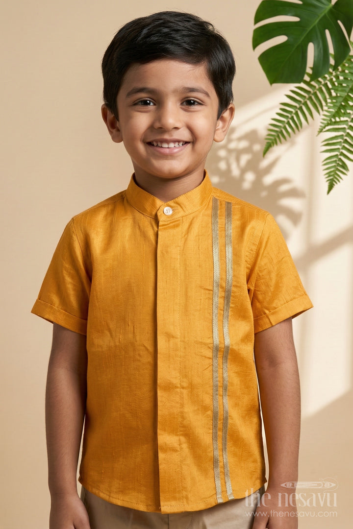 Boys Festive Silk Shirt for Ethnic School Days and Poojas