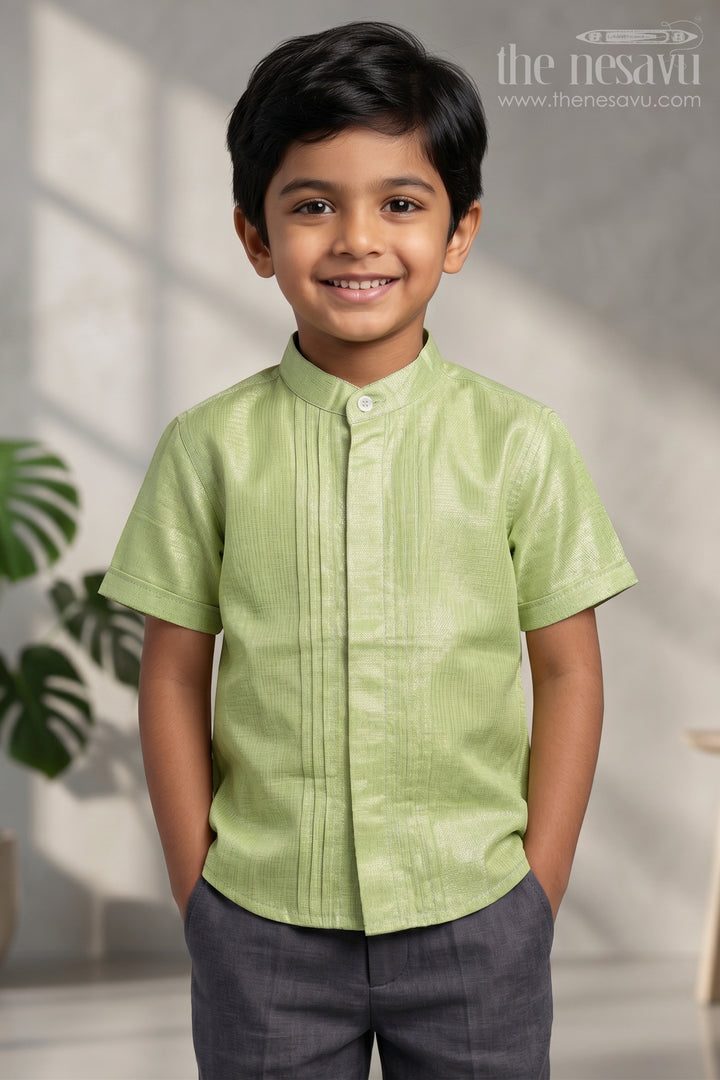 பாரம்பரிய கொண்டாட்டங்களுக்கான சிறுவர்களுக்கான பண்டிகை பட்டுச் சட்டை 