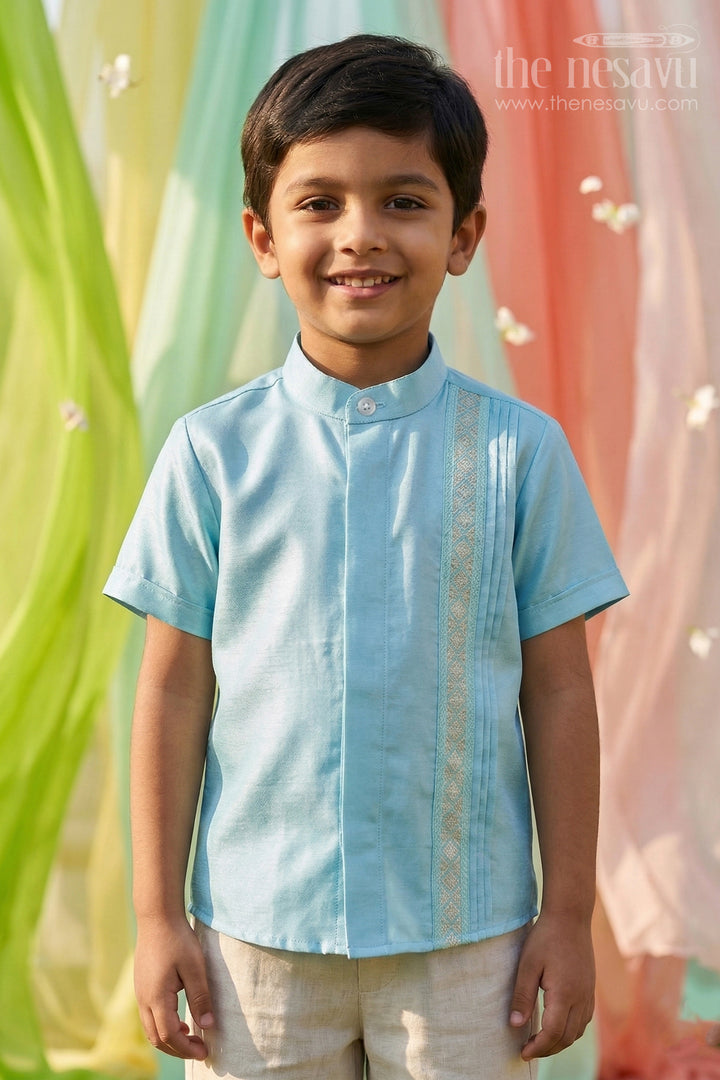 Boys Silk Shirt for Festive Celebrations and Family Functions