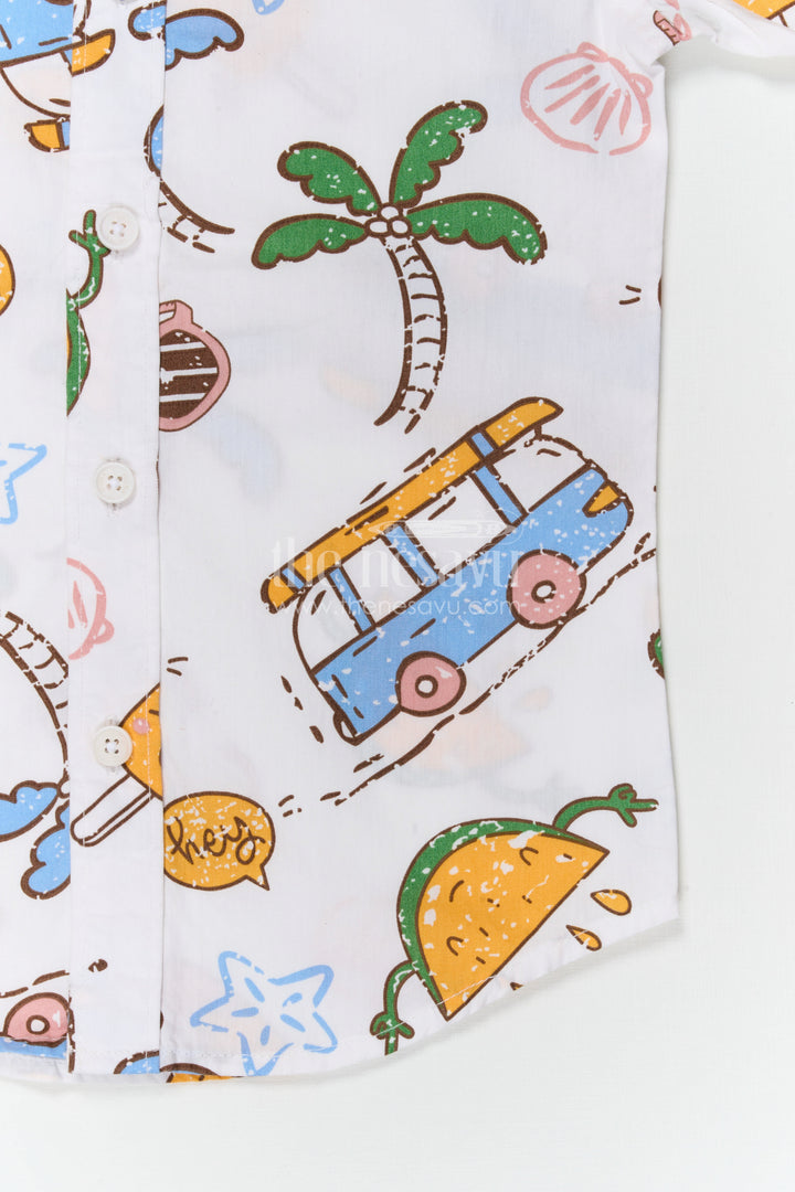 Boys Cotton Printed Shirt for Casual Outings and Playtime