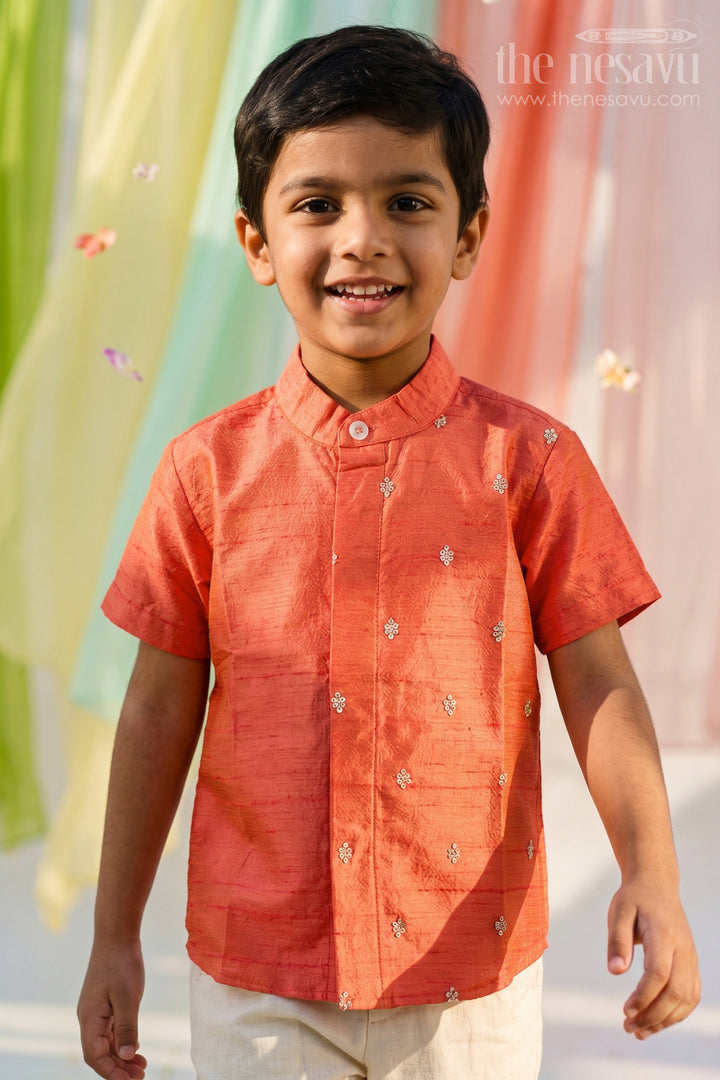 Boys Silk Shirt for Festive Weddings and Family Celebrations