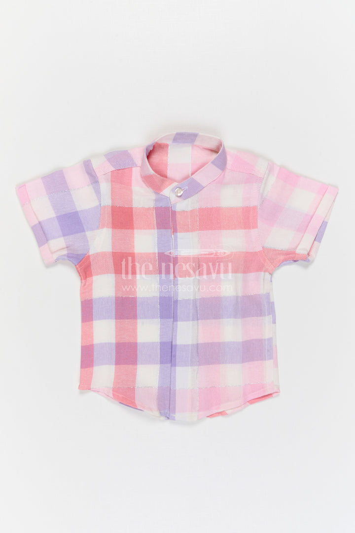 Boys Checked Cotton Shirt for Family Outings and Casual Wear