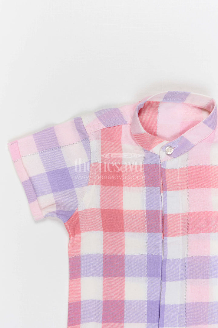 Boys Checked Cotton Shirt for Family Outings and Casual Wear