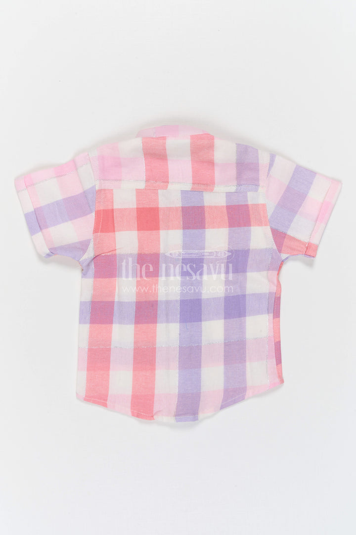 Boys Checked Cotton Shirt for Family Outings and Casual Wear