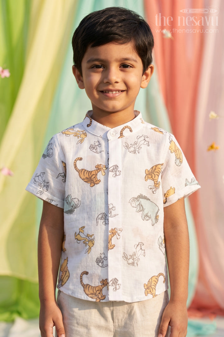 Boys Printed Cotton Shirt for Vacations and Playful Outings