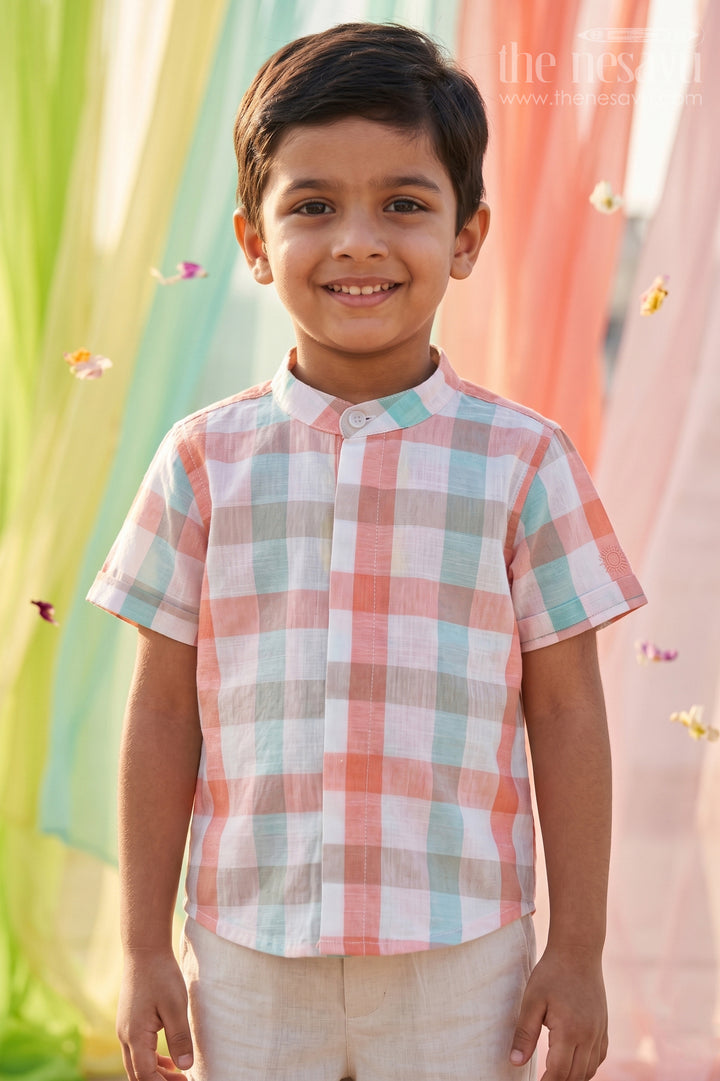 Boys Checked Shirt for Birthday Outings and Casual Celebrations