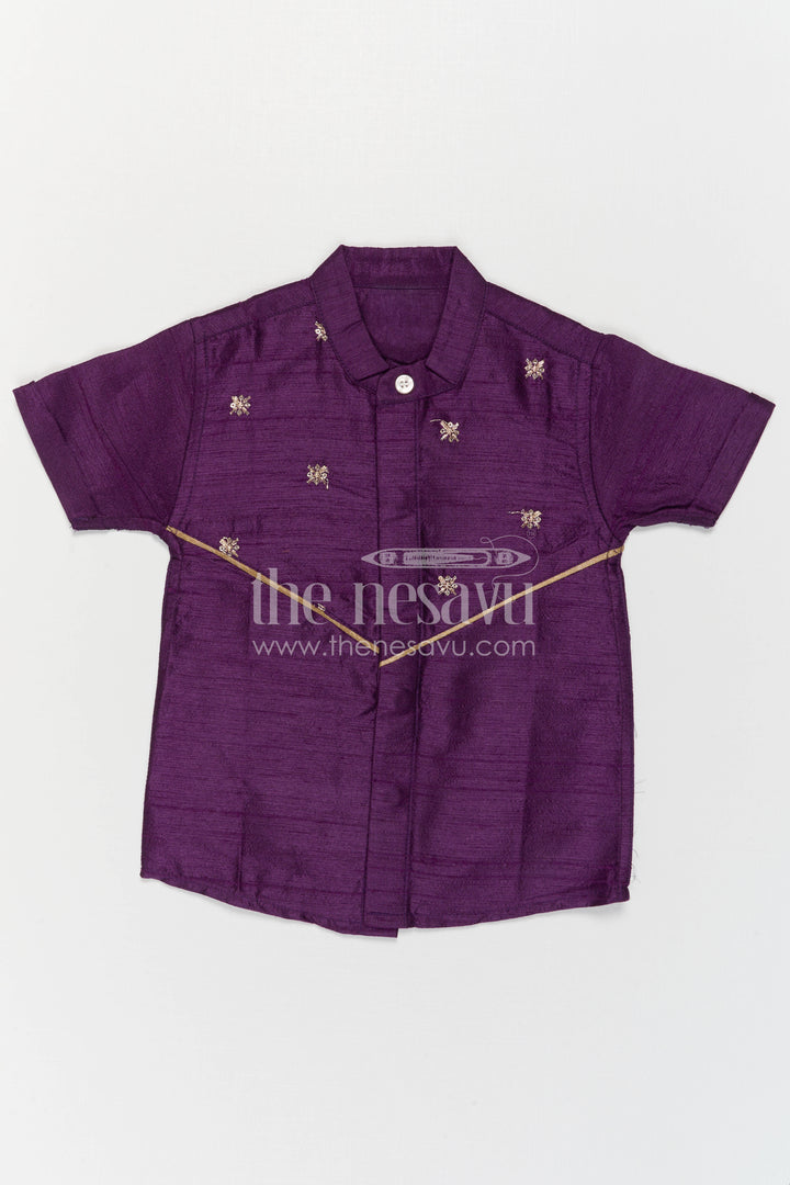 Boys Purple Silk Shirt for Wedding Functions and Festive Styling