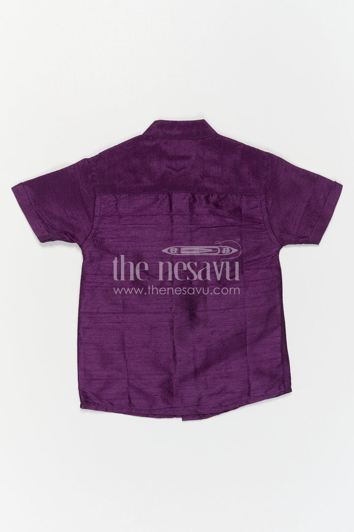 Boys Purple Silk Shirt for Wedding Functions and Festive Styling
