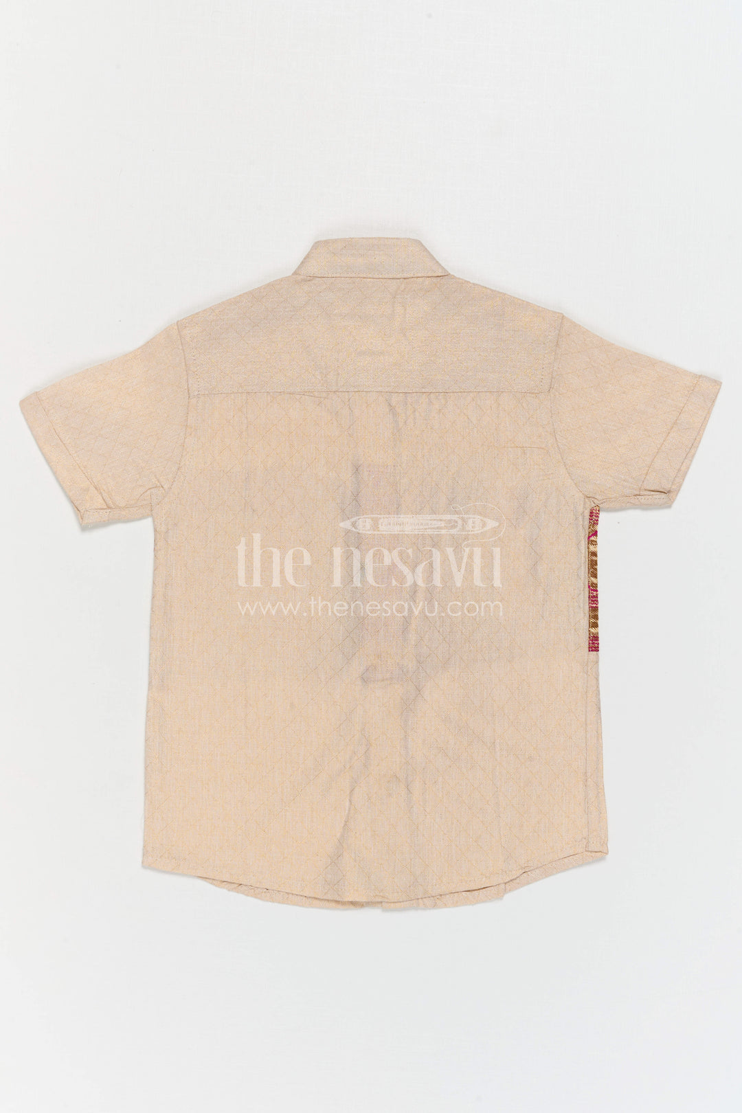 Boys Ethnic Cotton Shirt with Baithani Border for Festive Occasions