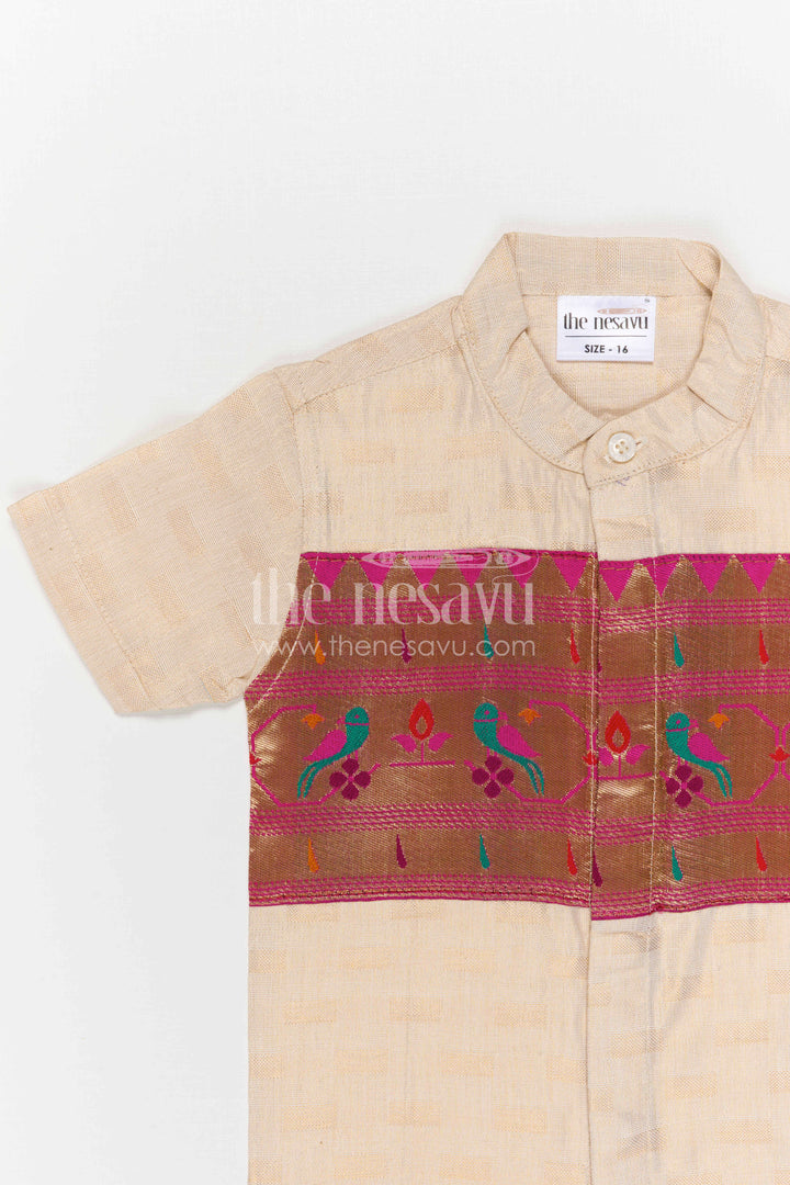 Boys Traditional Cotton Shirt for Pooja Functions and Cultural Wear