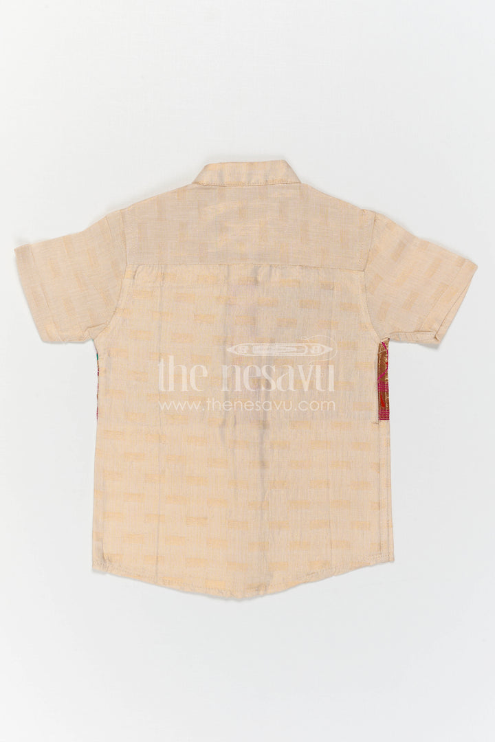 Boys Traditional Cotton Shirt for Pooja Functions and Cultural Wear
