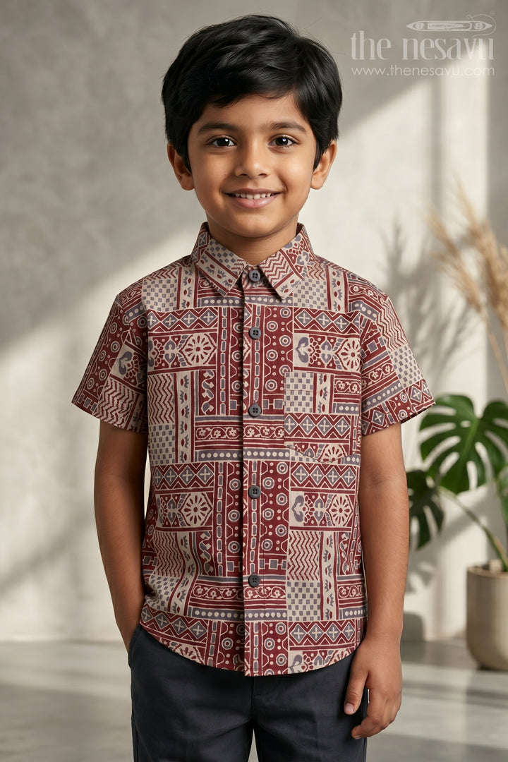 Boys Cotton Shirt for Festive Casual Wear and Family Outings