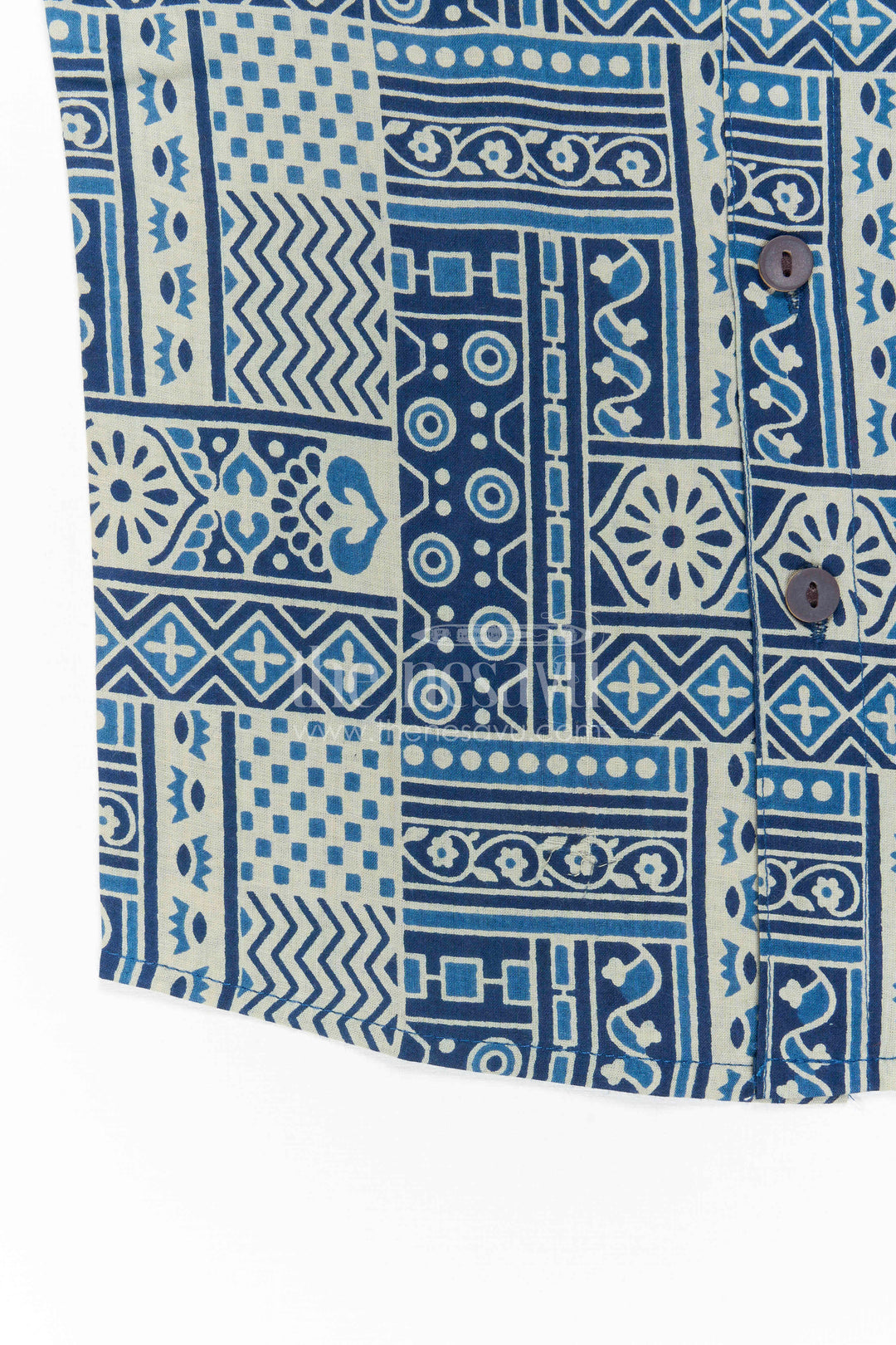 Boys Blue Printed Cotton Shirt for Parties and Casual Wear