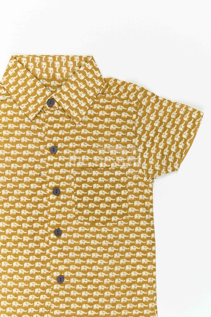 Boys Yellow Cotton Shirt for Casual Outings and Summer Wear