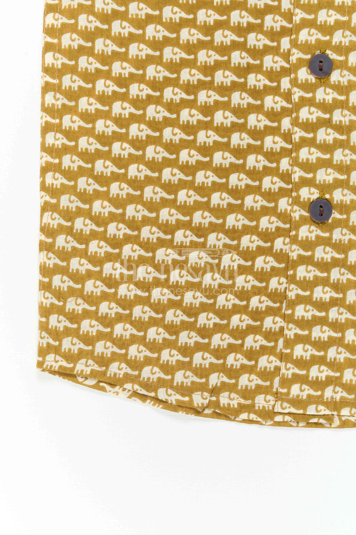 Boys Yellow Cotton Shirt for Casual Outings and Summer Wear