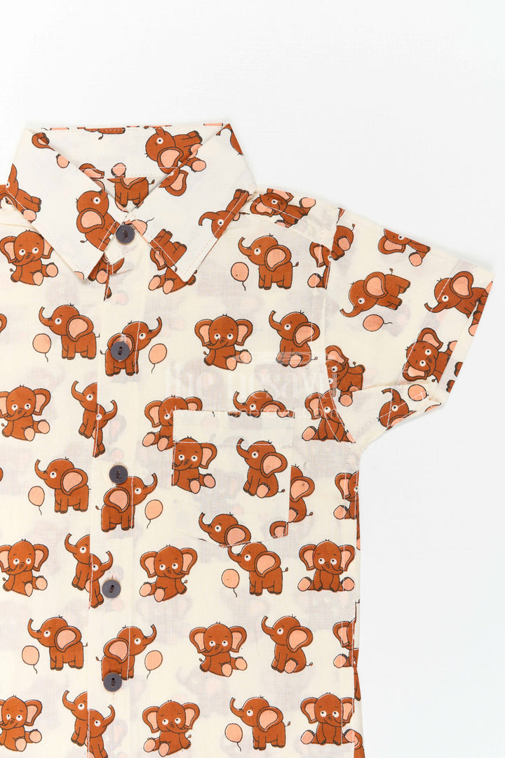 Boys Animal Print Cotton Shirt for Playdates and Casual Outings