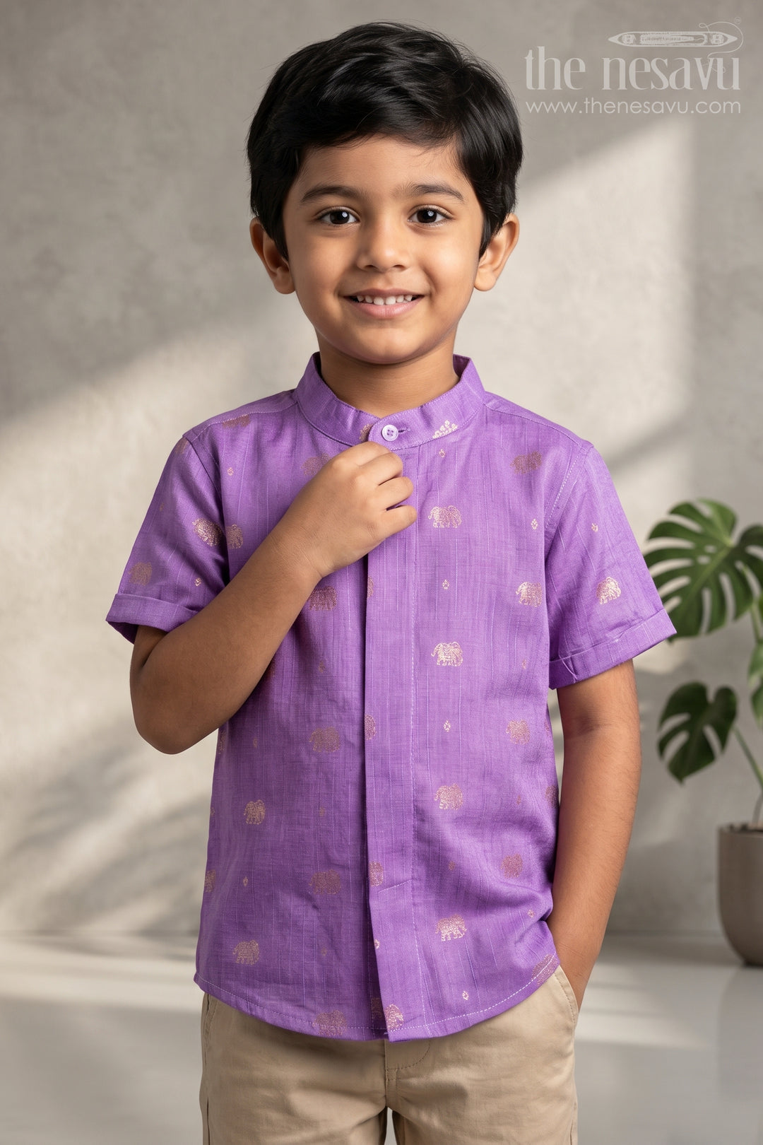 Boys Raw Silk Shirt for Festive Family Celebrations and Weddings