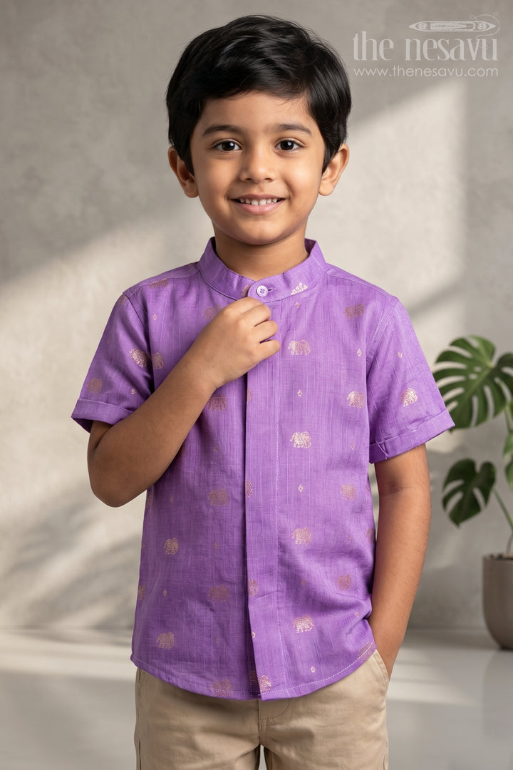 Boys Raw Silk Shirt for Festive Family Celebrations and Weddings