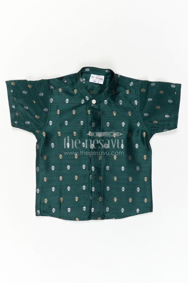 Boys Ethnic Silk Shirt for Festive Traditions and Temple Celebrations