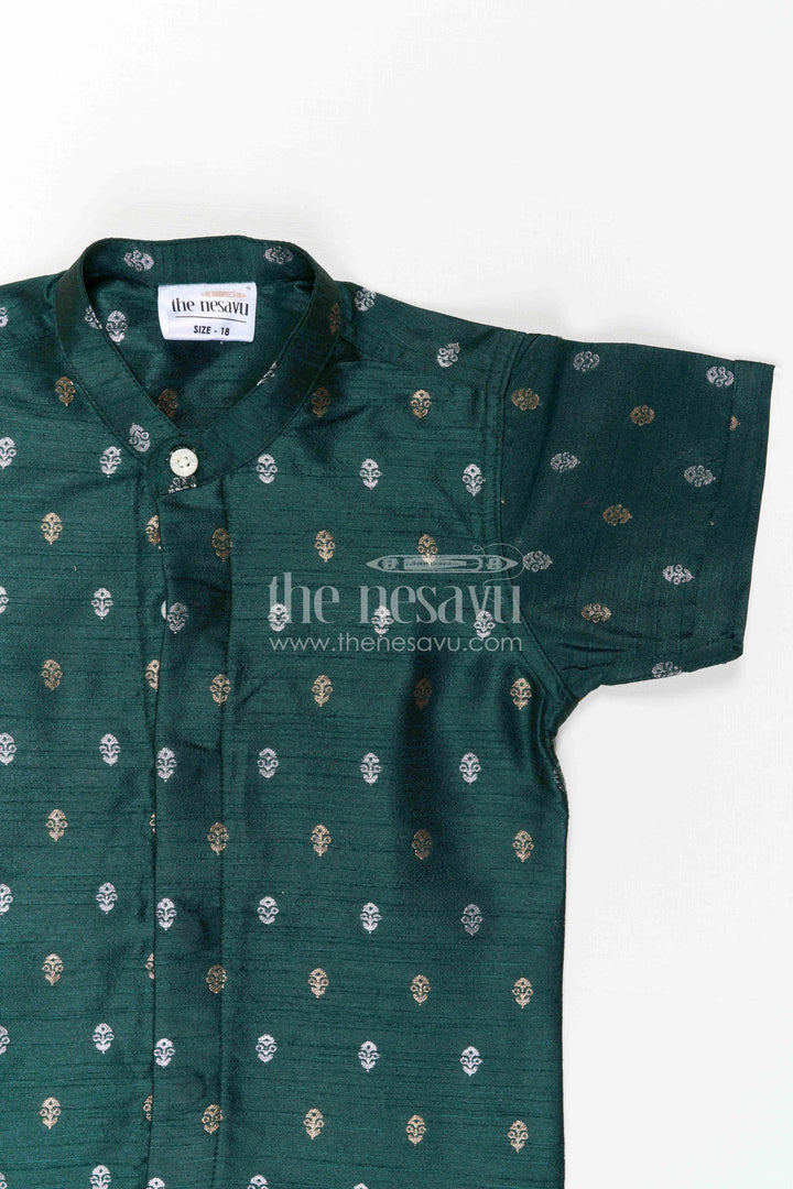 Boys Ethnic Silk Shirt for Festive Traditions and Temple Celebrations