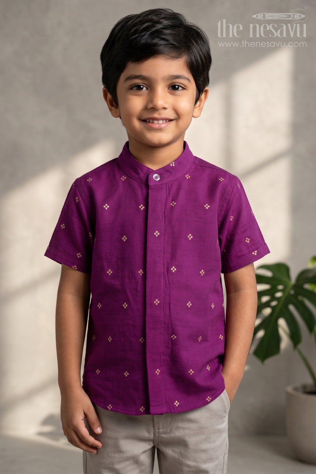 Boys Cotton Shirt for Festive Family Outings and Casual Celebrations