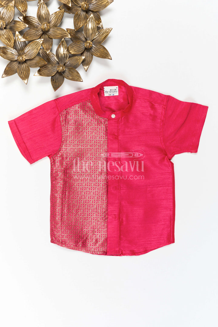 Boys Raw Silk Shirt for Cultural Events and Festive Celebrations