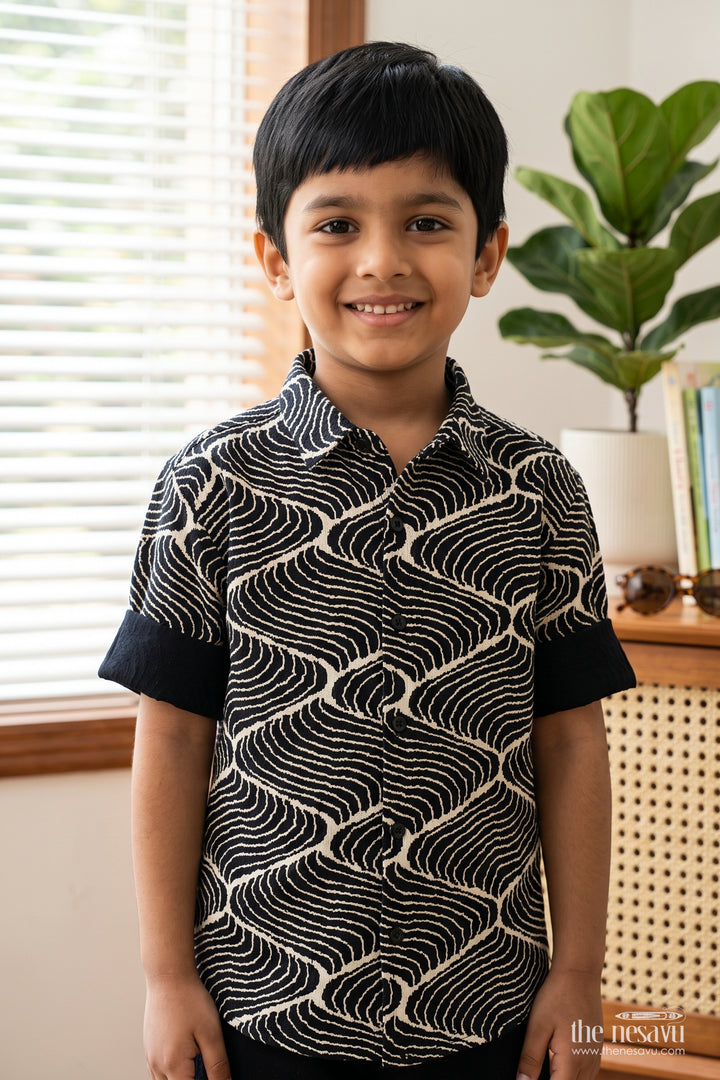 Boys Abstract Print Shirt for Parties Holidays and Standout Casual Looks