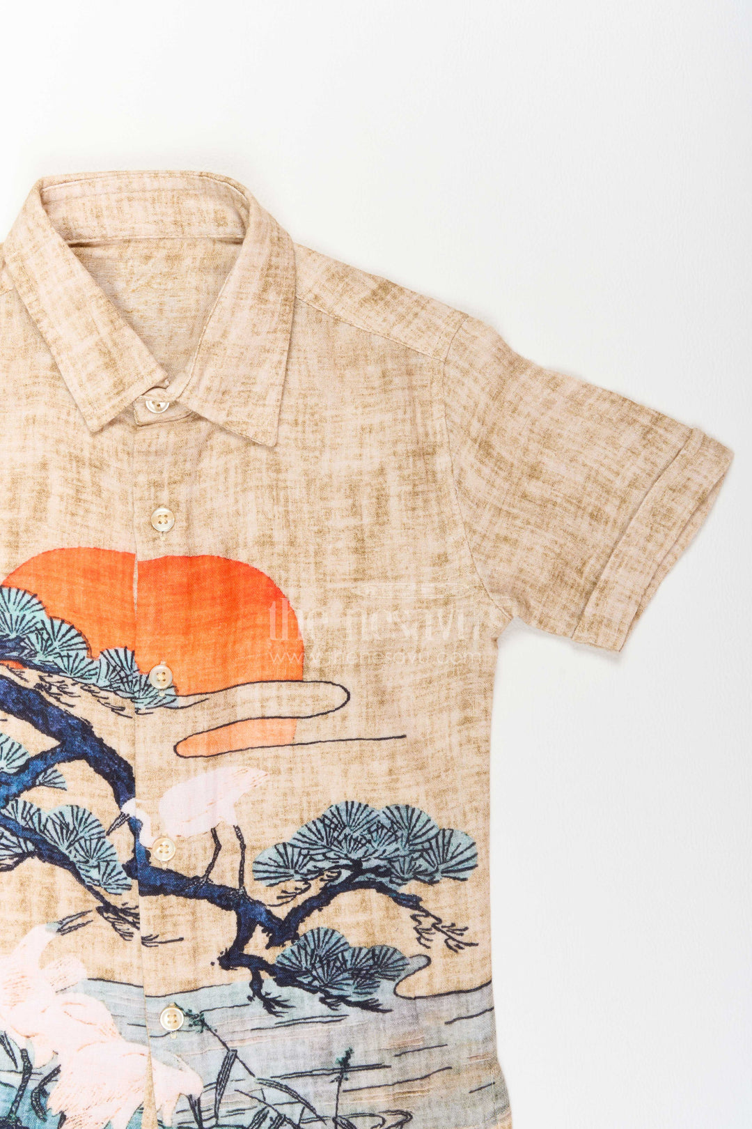 Boys Artistic Print Muslin Shirt for Vacations Parties and Family Outings