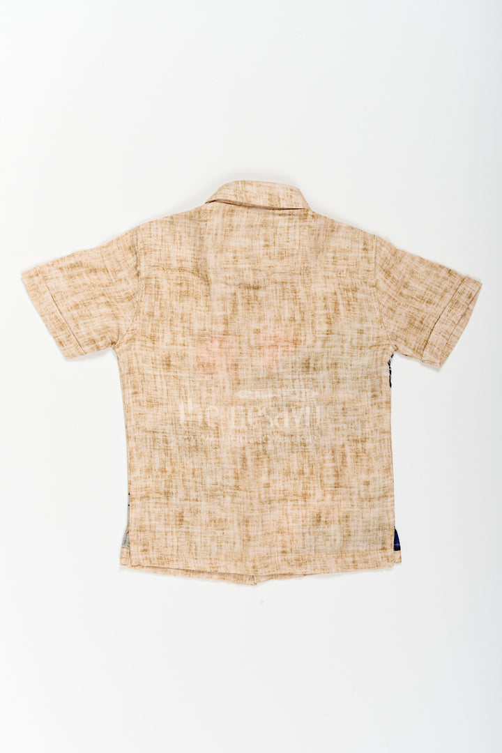 Boys Artistic Print Muslin Shirt for Vacations Parties and Family Outings