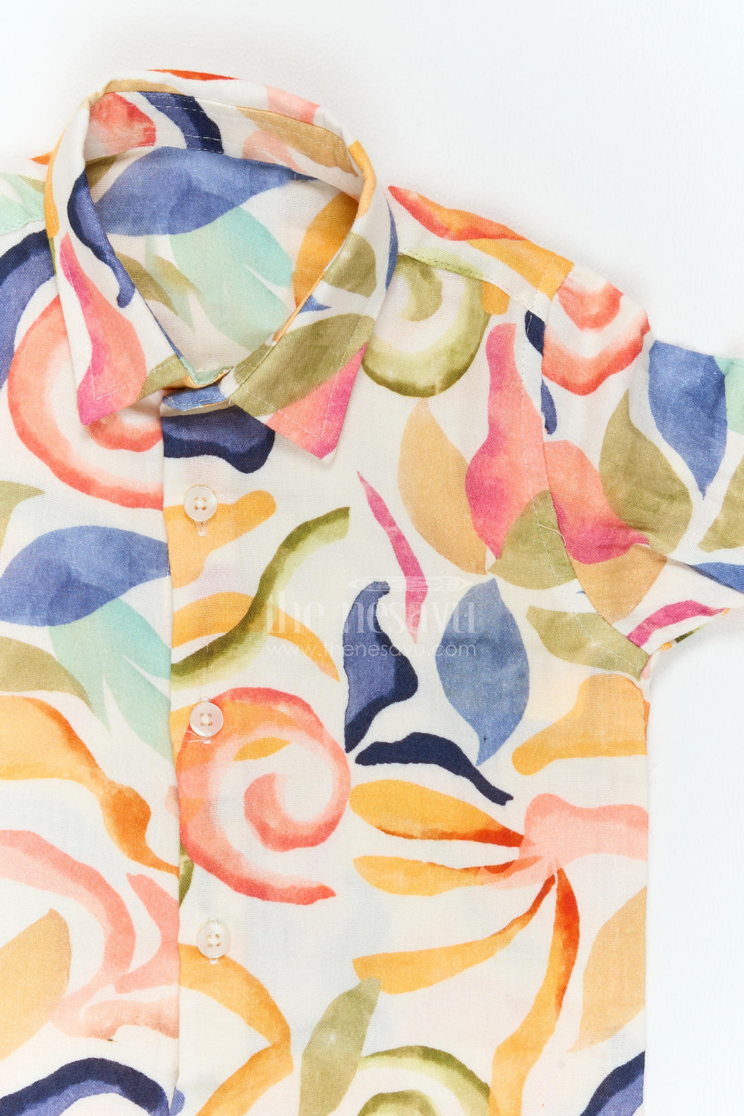 Boys Abstract Print Muslin Shirt for Holidays Birthdays and Creative Casual Wear