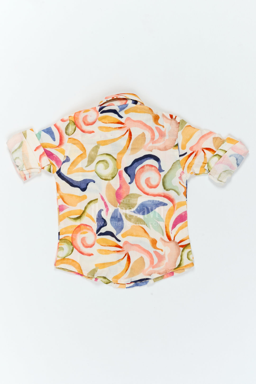 Boys Abstract Print Muslin Shirt for Holidays Birthdays and Creative Casual Wear