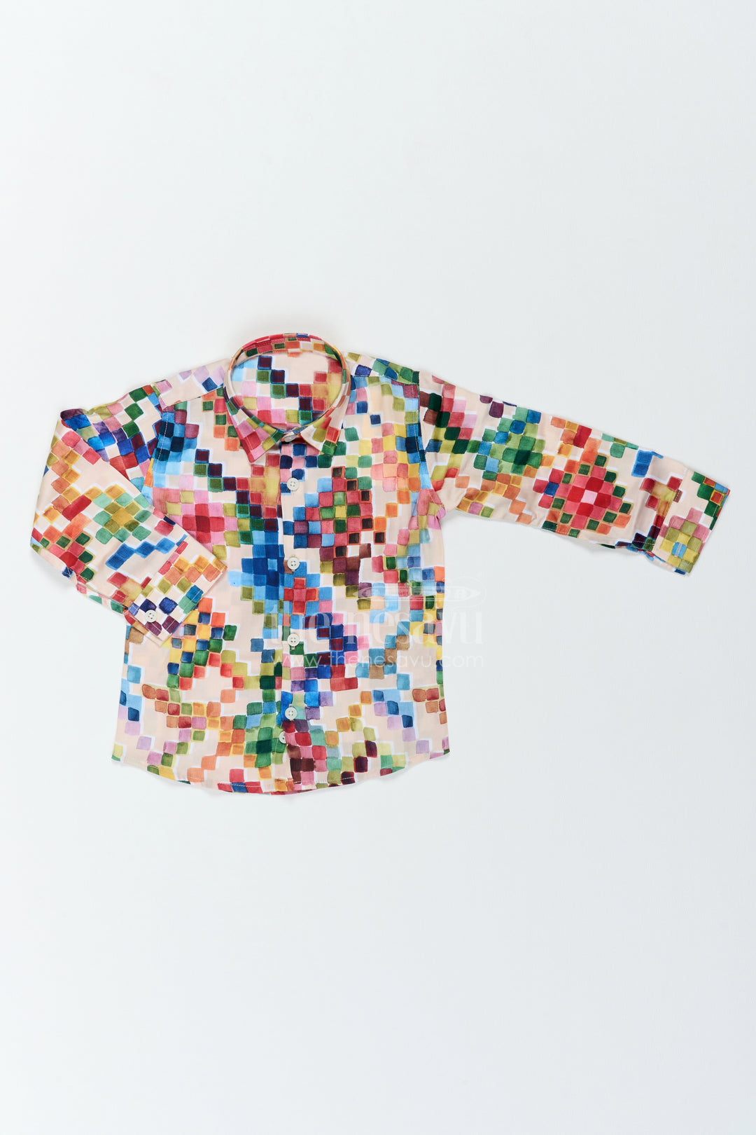 Boys Mosaic Print Shirt for Birthdays Holidays and Creative Weekend Outings