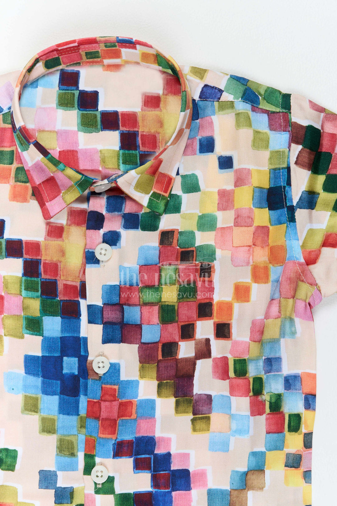 Boys Mosaic Print Shirt for Birthdays Holidays and Creative Weekend Outings