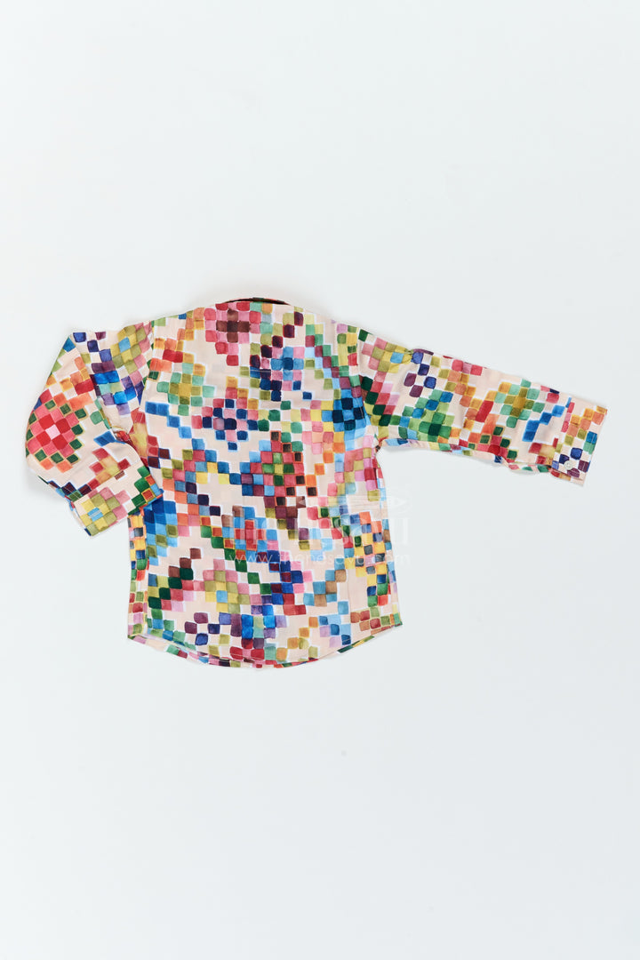 Boys Mosaic Print Shirt for Birthdays Holidays and Creative Weekend Outings