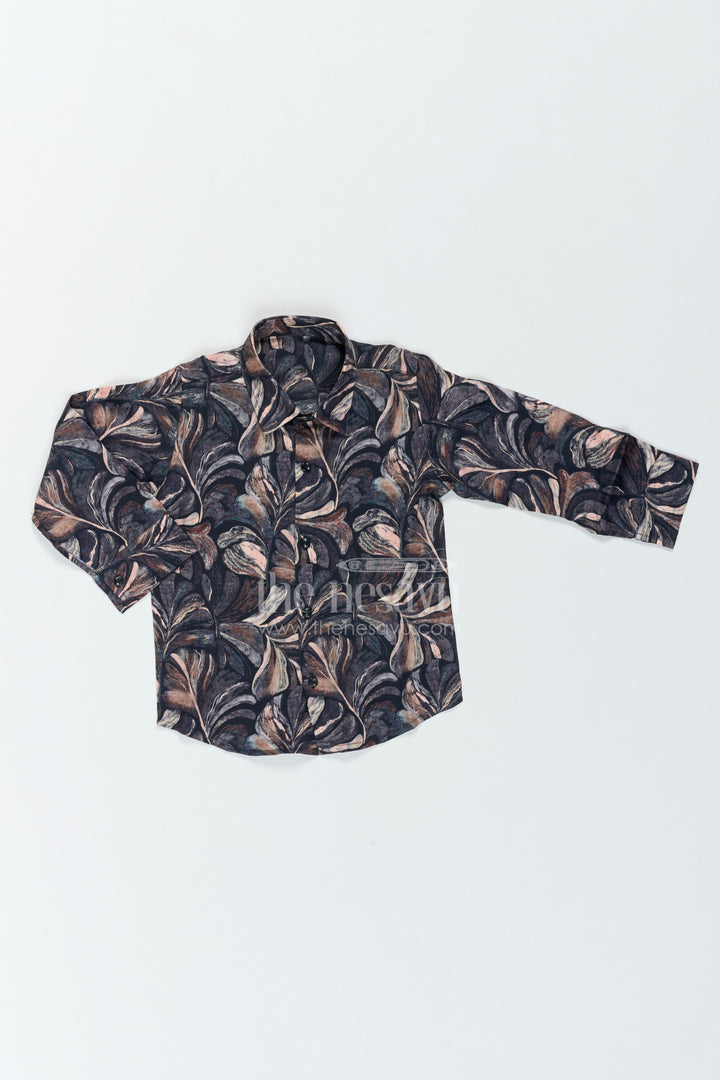 Boys Botanical Print Shirt for Parties Family Dinners and Smart Occasions