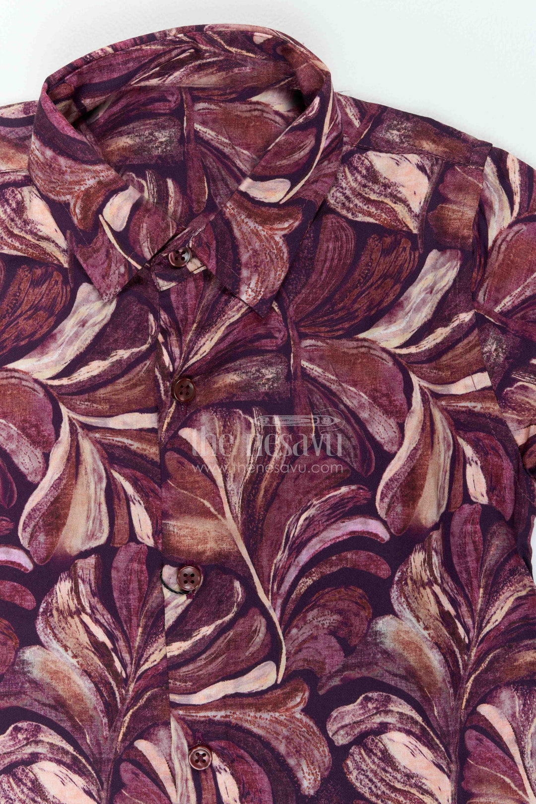 Boys Leaf Print Shirt for Festive Dinners Birthdays and Stylish Family Outings