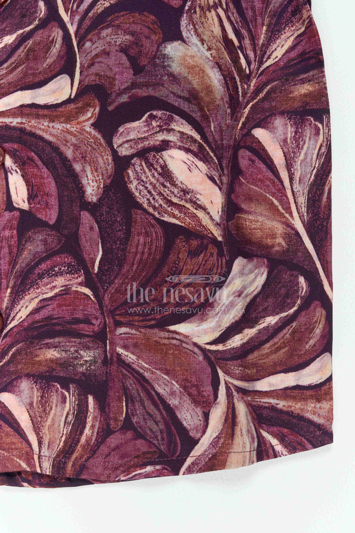 Boys Leaf Print Shirt for Festive Dinners Birthdays and Stylish Family Outings