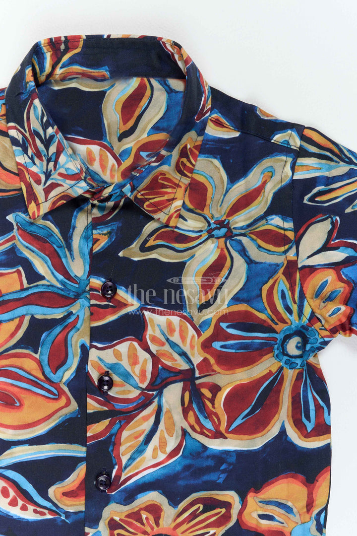 Boys Floral Print Shirt for Birthdays Parties and Family Celebrations
