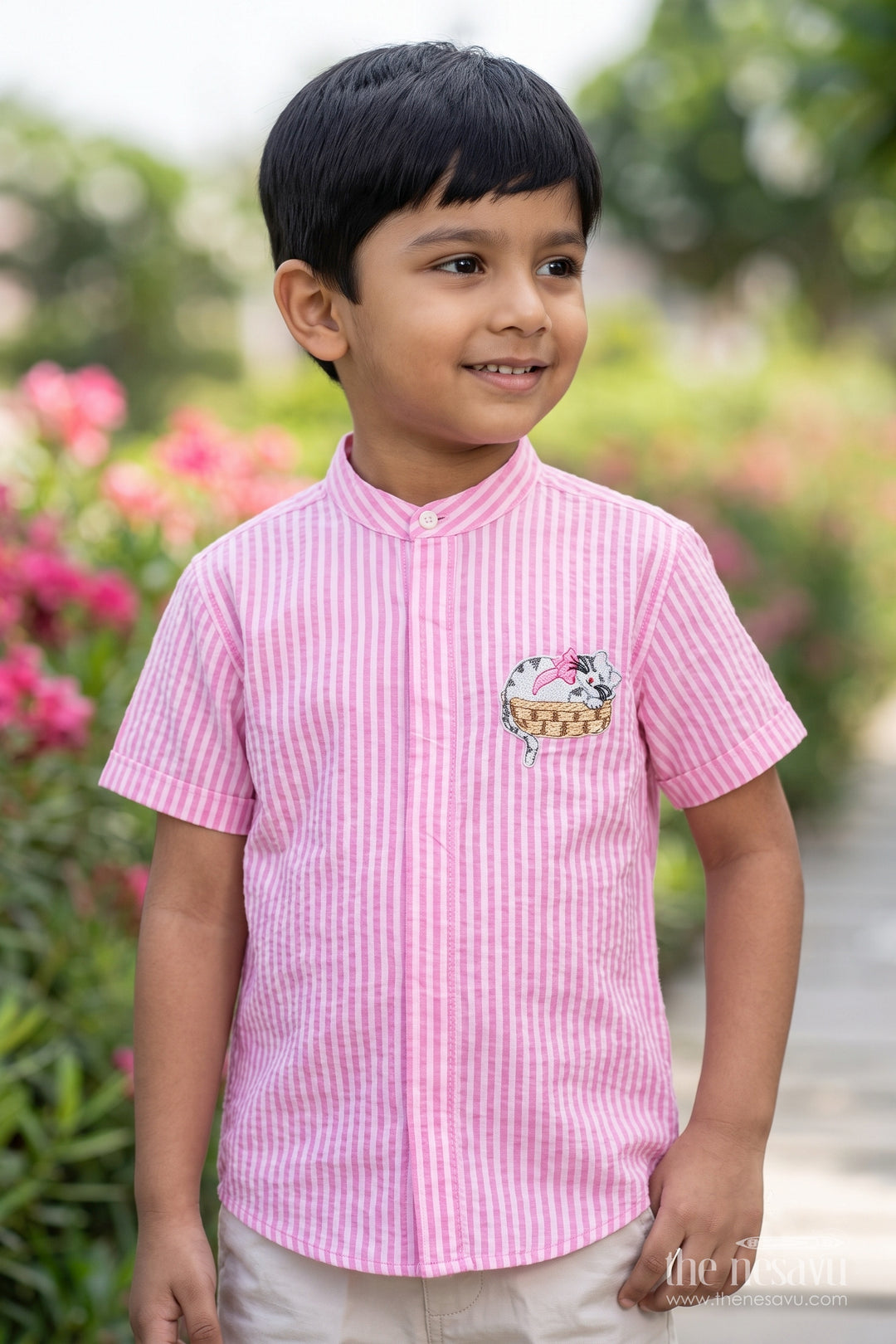 Boys Shirt for Kids in Pink with an Occasion Ready Finish
